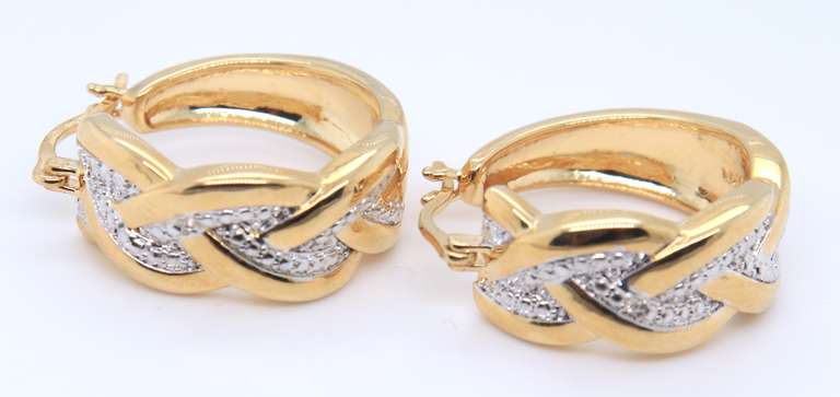 Sterling Silver Crystal Hoop Earrings