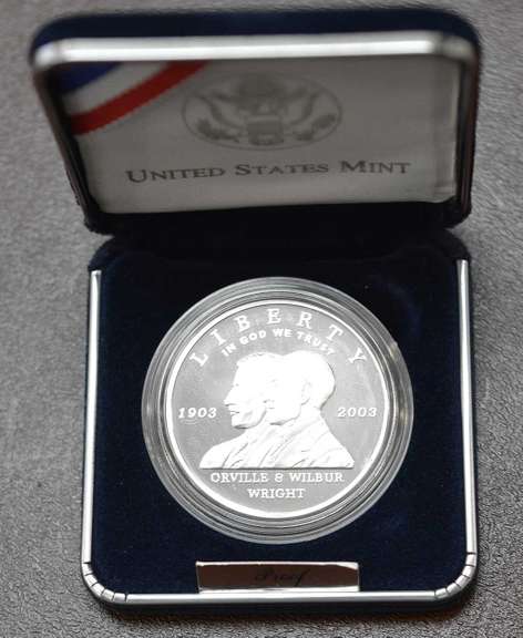 2003 First Flight Centennial Commemorative Proof Dollar. OGP.