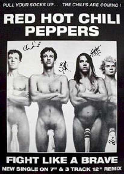 Red Hot Chili Peppers Autographed Facsimile Signed Poster 24"x36"