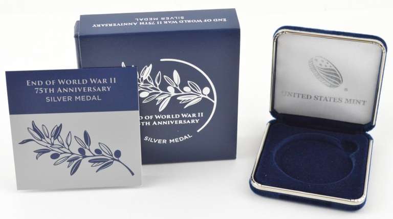 2020 End World War II 75th Anniv Silver Medal Ryder Signed COA NO COIN