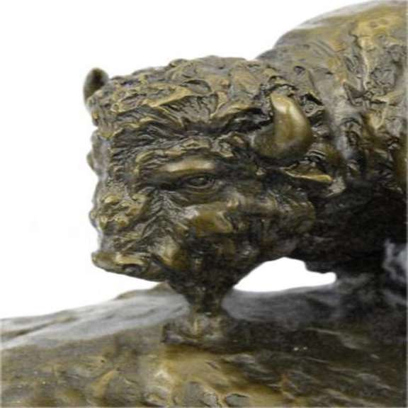 American Buffalo Bull Bronze Sculpture