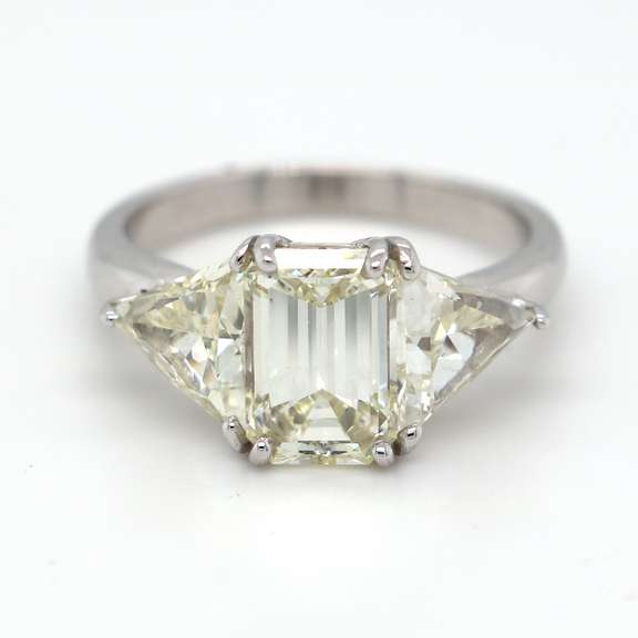Remarkable +4ctw. Three-Diamond Ring