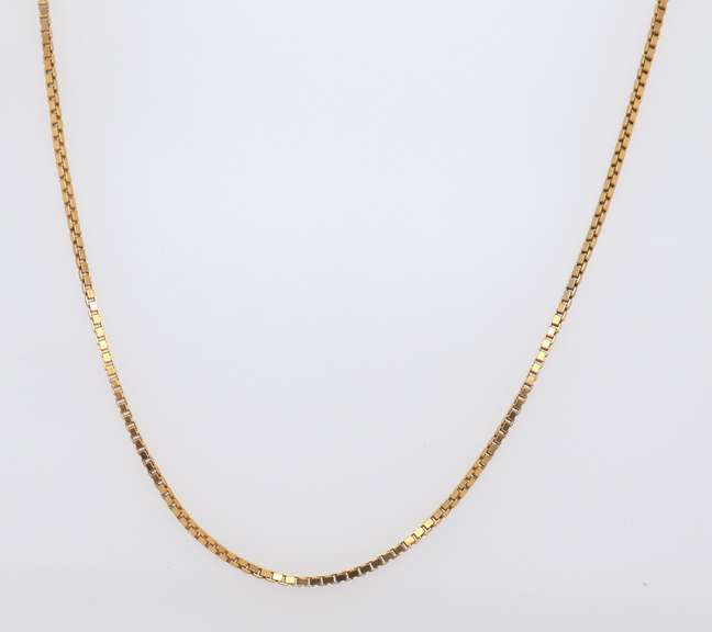 Vintage Sterling Silver Italian Box Chain Necklace