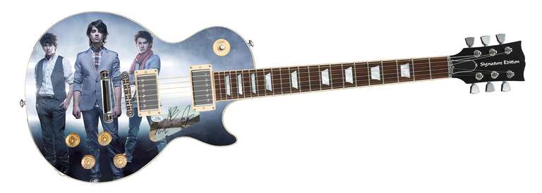 Jonas Brothers Autographed Signed Custom Photo Graphics Guitar ACOA