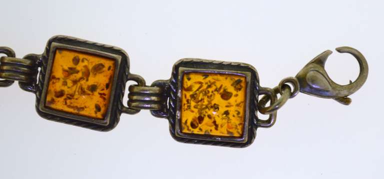 Sterling Silver Amber Bracelet