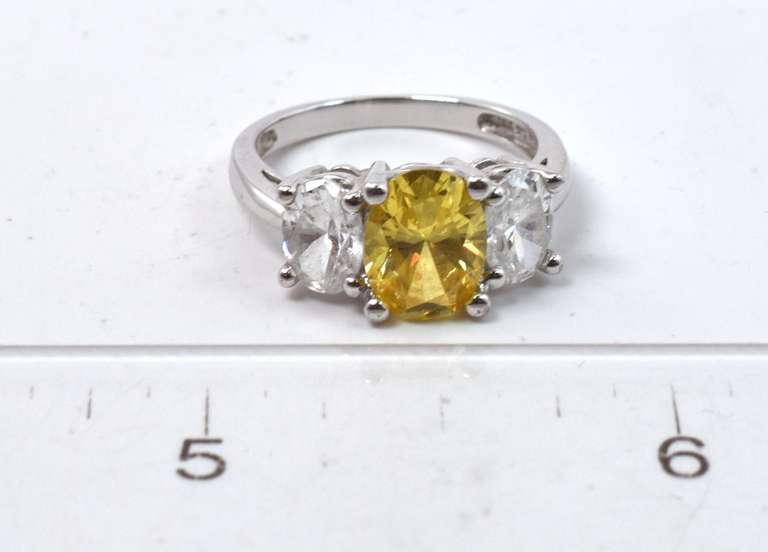 Sterling Silver 3 Gemstone Ring