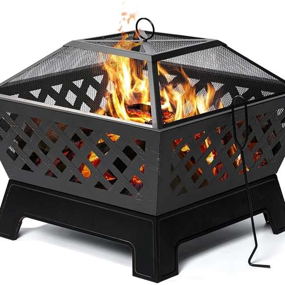 26 Inch Fire Pits Large Wood Burning Square Firepit