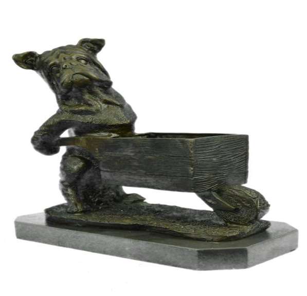 Bulldog Bronze Planter Sculpture Statue