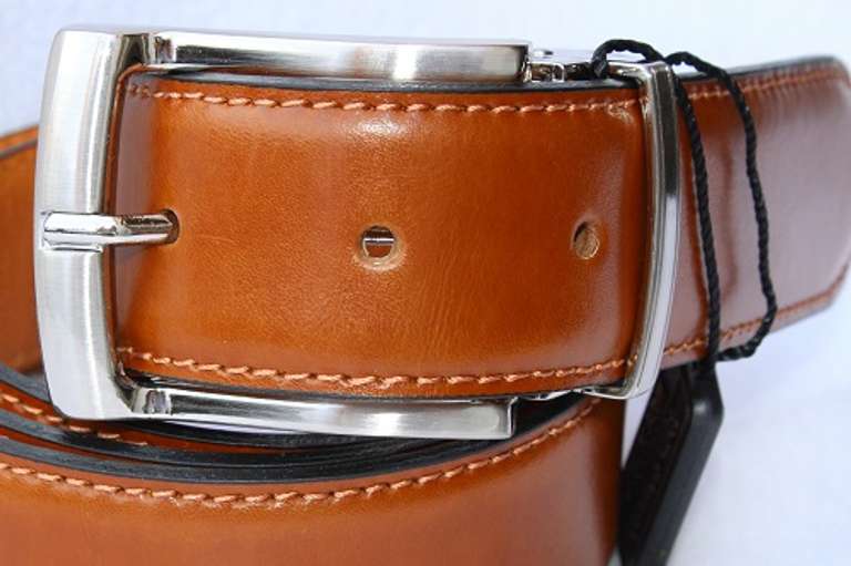 Classy Full Grain Leather Belt, Made In Italy