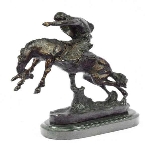 Cowboy With Horse Bronze Sculpture