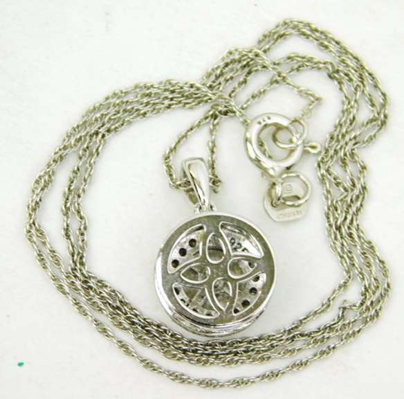 Ornate Multi-Diamond Sterling Silver Necklace