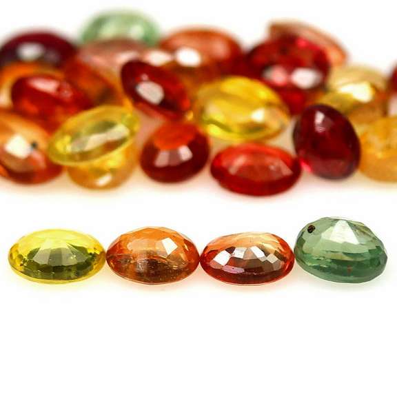 Glittering 7.49ct fancy color Sapphire set