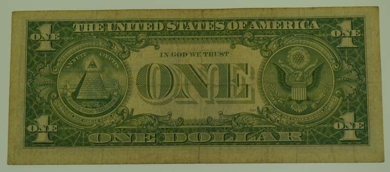 1957-A $1 Silver Certificate Blue Seal US Currency Note
