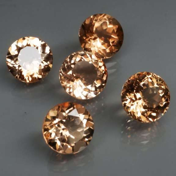 Matched! 5 piece 17.52ct full fire Imperial Topaz set