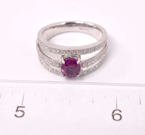 GIA Certified Ruby and Diamond Ring in Platinum