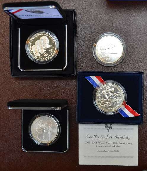 Lot Of 4 US Mint Commemorative Silver Coins.