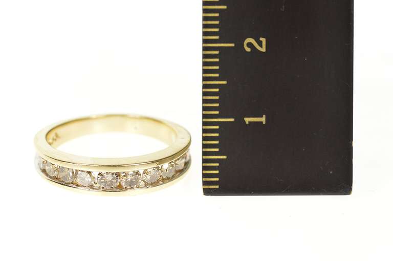 10K Yellow Gold 0.80 Ctw Light Brown Diamond Wedding Band Ring