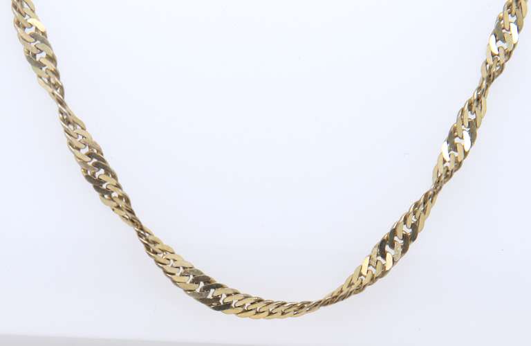 Vintage Italian Sterling Silver Rope Chain Necklace