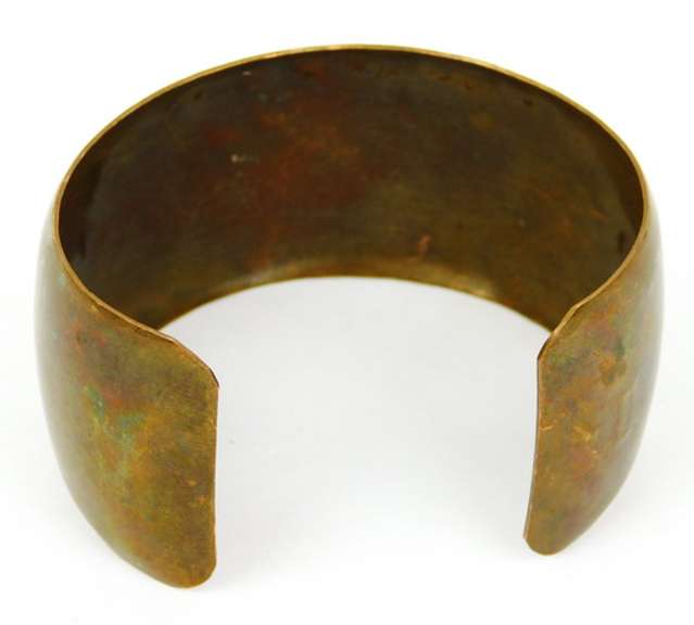 Early Mexico Mixed Metals & Shell Dragon Cuff