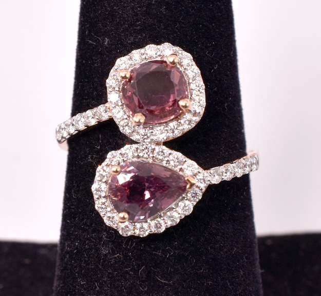 Delightful Sapphire & Diamond Ring, 18KT Rose Gold