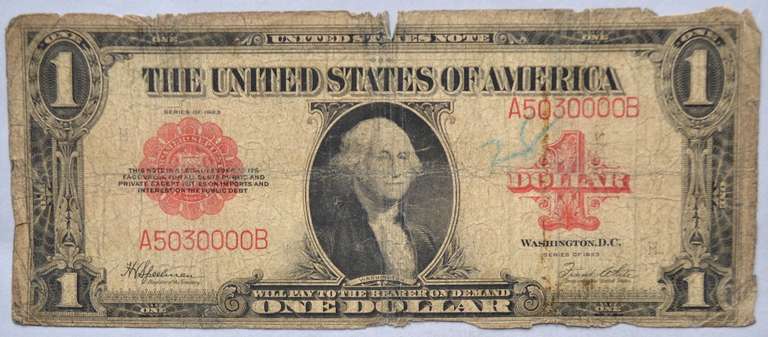 $1 1923 Red Seal US Note