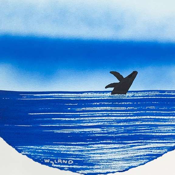 Wyland, "Humpback" Framed, Hand Signed Original Painting with Letter of Authenticity.