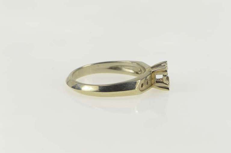 14K White Gold Vintage NOS 1950's 4.2mm Engagement Setting Ring