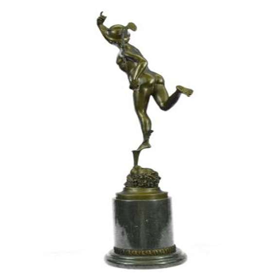 Roman Mercury Figure Ancient Bronze Sculpture