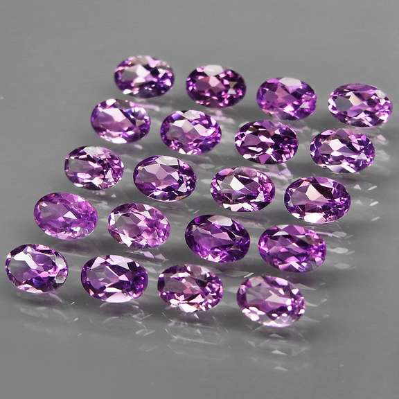 Glittering 8.52ct 6x4mm real Bolivian Amethyst set