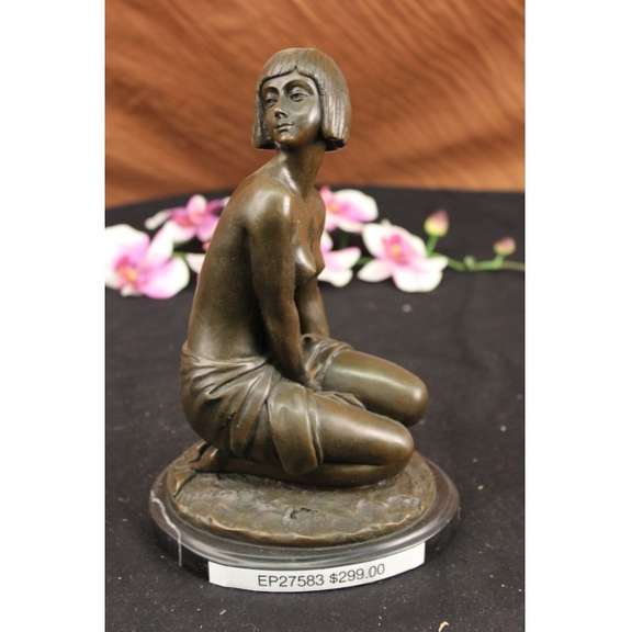 Shy Girl Bronze Sculpture