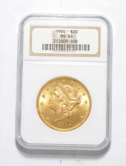 MS64 1904 $20.00 Liberty Head Gold Double Eagle - Graded NGC