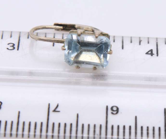 Vintage Sterling Silver Blue Topaz Dangle Earrings