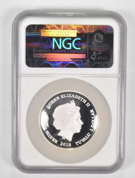 PF70UCAM 2016-P Tuvalu Silver Dollar Star Trek High Relief FDOI - NGC