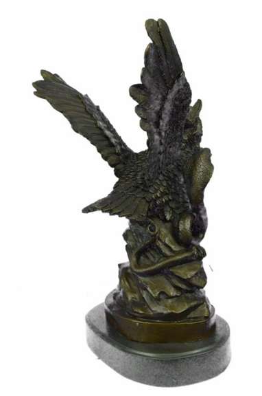Flying Owl Bird with snake Bronze Sculpture