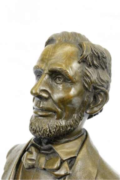 Abraham Lincoln President Bronze Bust Figural