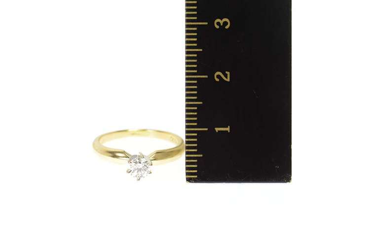 14K Yellow Gold 0.25 Ct Diamond Solitaire Classic Engagement Ring