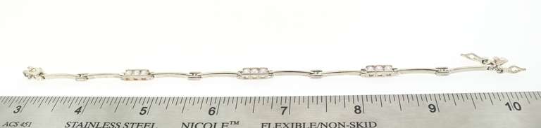Sterling Silver Cubic Zirconia Bar Bracelet