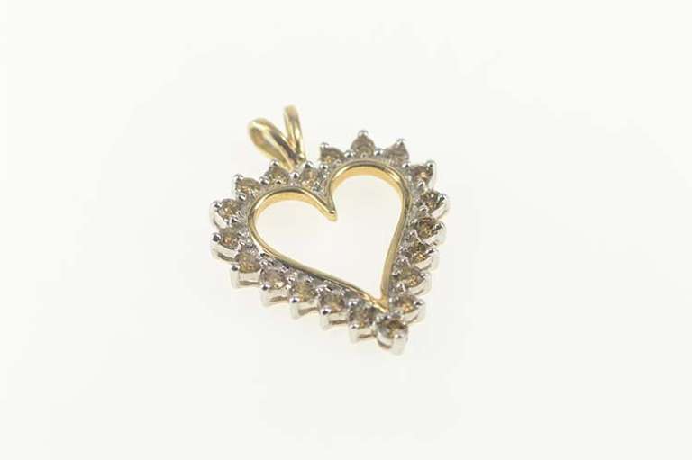 10K Yellow Gold 0.60 Ctw Diamond Classic Heart Love Pendant