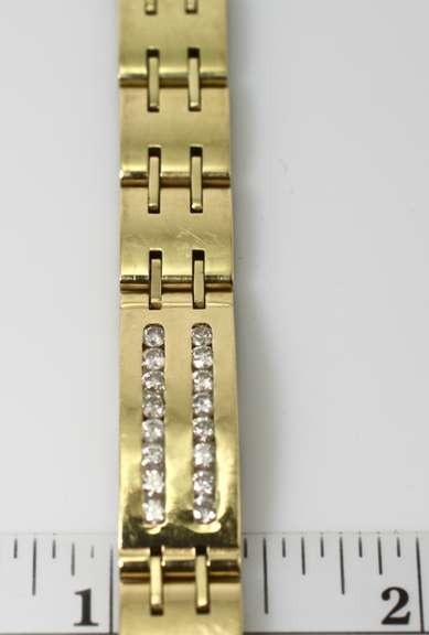 Contemporary Heavy 14K Man's Bracelet with Diamonds