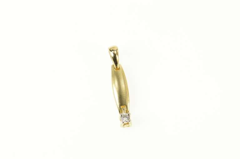 14K Yellow Gold Diamond Drop Dangle Classic Statement Pendant