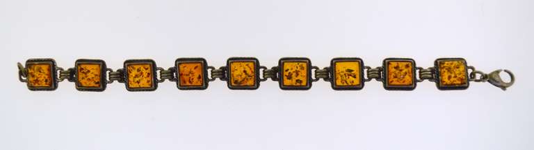 Sterling Silver Amber Bracelet