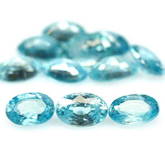 Radiant! 7.77ct baby blue Zircon set