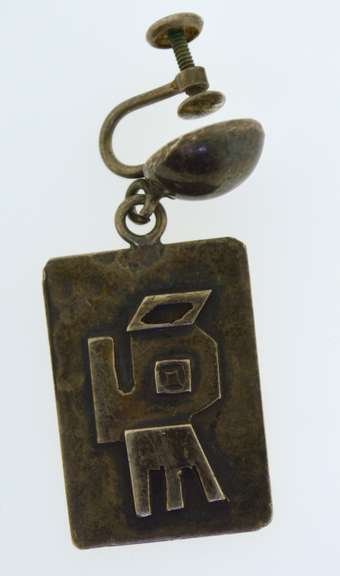 Mexican Sterling Silver Navajo Drop Earrings