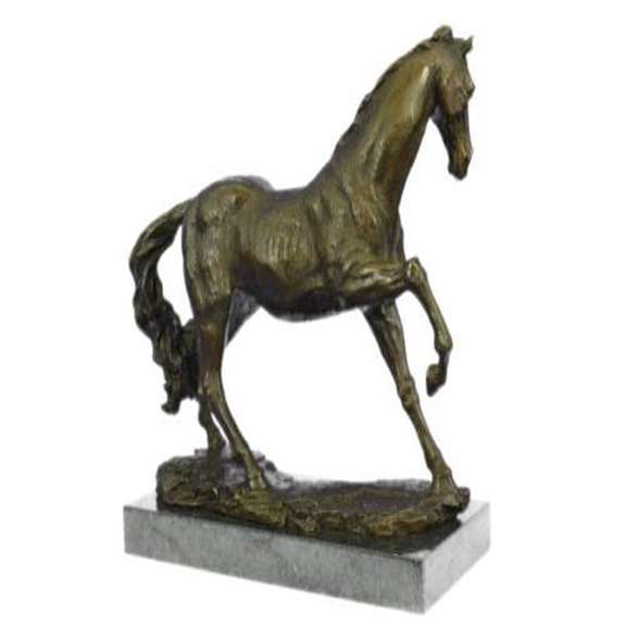 Arabian Horse Bronze Sculpture on Marble Base Figurine