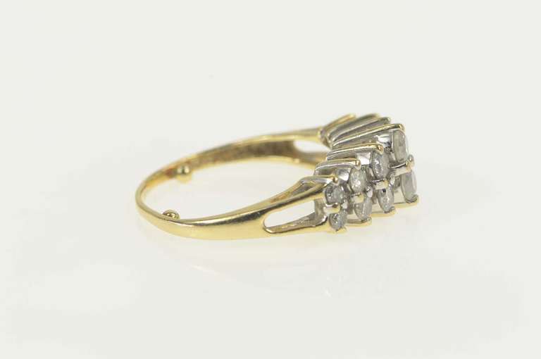 14K Yellow Gold 1.00 Ctw Diamond Graduated Classic Band Ring