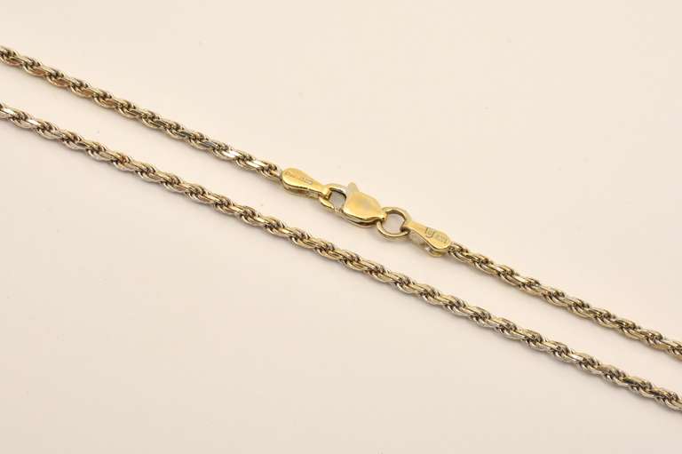 Useful 14k White Gold Rope Necklace