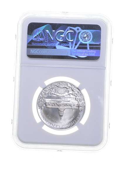 MS69 1963 WV State Silver So Called Half Dollar Heraldic Art Medal NGC