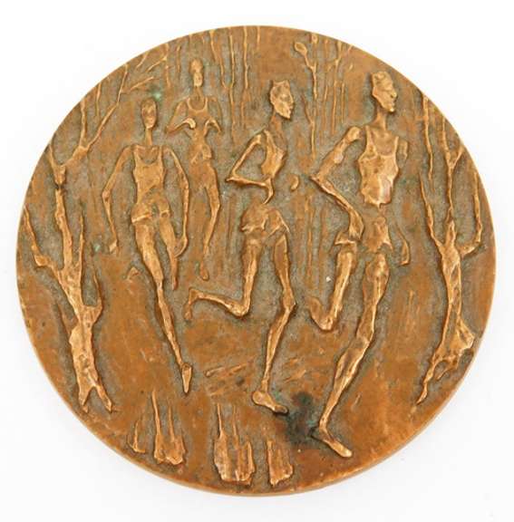 Vintage Large Bronze Cross Country Medallion