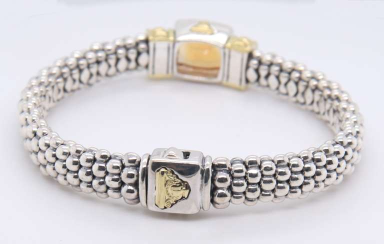 925/18kt Lagos Caviar Citrine Bangle Bracelet