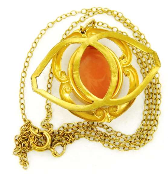 Vintage Gold Filled Carved Shell Cameo Necklace